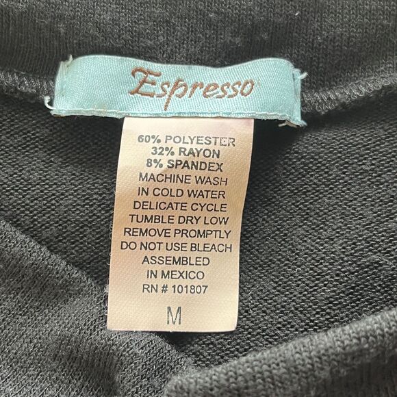 Espresso Womens Sz M Cowl Neck Black Dress Above Knee Y2K - Picture 2 of 3